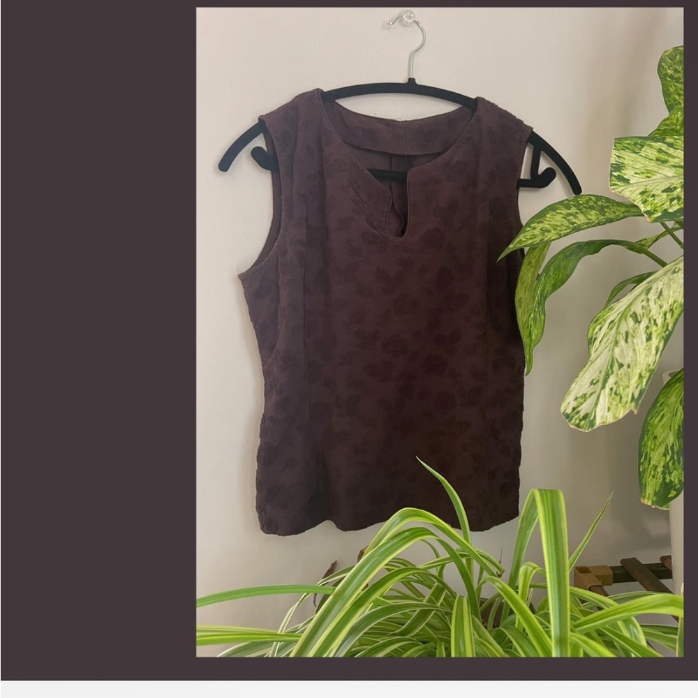 Embroidered brown vintage top